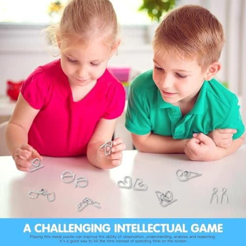 Street27® 36 Pcs Brain Teasers Metal Wire Puzzle Set – Fun and Challenging Puzzle Games for Adults and Kids for Problem Solving and Mind Exercise Educational Fidget Toys Untangling Puzzle 5