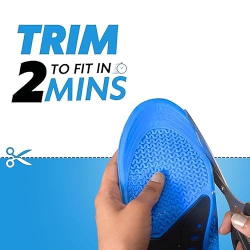 Helios Dual Gelmax insoles | India's number one insole for pain relief and comfort | Trim to fit | Shoe Insoles for Men | Size (8-12) 6