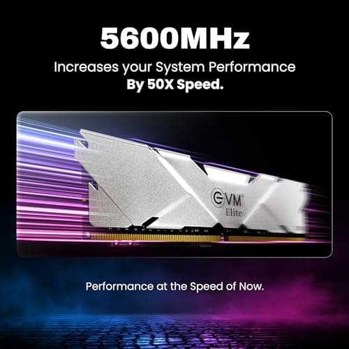EVM Elite 32GB DDR5 5600MHz | Gaming Desktop RAM – Intel XMP & AMD EXPO | Aluminum Heat Sink | CL18 1.35V Low Voltage, 288-Pin Long-DIMM, 10-Year Warranty (EE32G56DT) 3