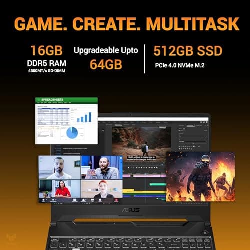 ASUS TUF A15 (2026), AMD Ryzen 7 170,RTX 3050-4GB,16GB RAM (Upgradeable),512GB SSD,FHD, 15.6"(39.6 cm),Windows 11,M365 Basic(1 Year),Office 2024, Graphite Black, 2.3 Kg, FA506NCQ-HN007WS,Gaming Laptop 4