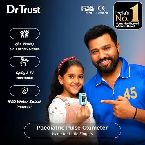 Dr Trust Paediatric Finger Tip Pulse Oximeter for kids Sp02 check (Blue) 212 2