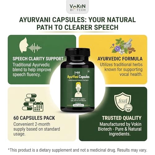 Vokin Biotech AyurVani Capsules | Ayurvedic Herbal Supplement with Brahmi, Shankhpushpi, Bhringraj & Shatavari | Botanical Formula for Cognitive Support & Overall Wellness | 60 Veg Capsules 3