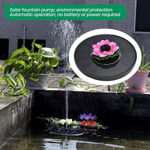 ZIBUYU® Solar Water Fountain for Home Garden - Lotus Flower Shaped Waterfall, Floating Brushless Pump, 8 Nozzles ABS Material, for Terrace Garden Setup, Aquarium, Fish Pond & Outdoor Decor 4