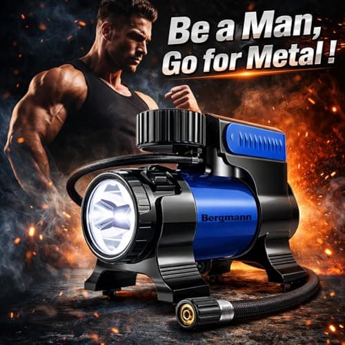 Bergmann Typhoon Heavy Duty Metal Car Tyre Inflator (Blue) 3