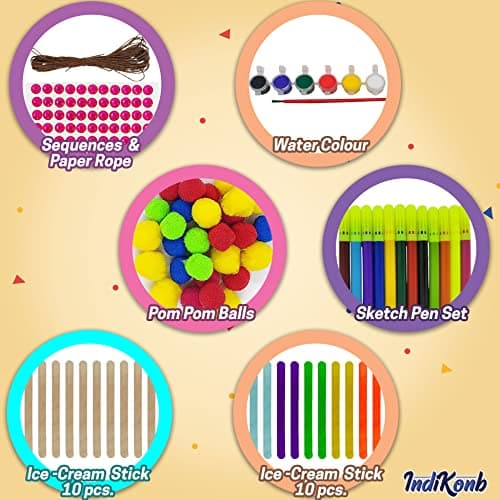 INDIKONB 22 in 1 Art and Craft Kit for Girls and Boys with Crafts Supplies Set All Craft Materials Items for Kids DIY for All Ages 8-10, Age 9-12, Age 12-16 Old - Art Kit # 2, Multicolour 5