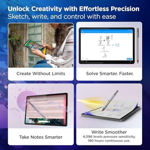 Lenovo Idea Tab Smartchoice with Pen|5G + Wi-Fi|11 Inch,2.5K Display, 500 Nits Brightness|8GB RAM + 256GB ROM(Expandable Up to 2 TB)|Mediatek Dimensity 6300|Android 15|4-Speakers with Dolby Atmos,Grey 6
