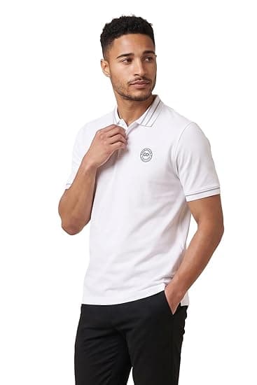 Peter England Men's Regular Fit Insignia Half Sleeve Polo T-Shirt | Cotton Rich | Premium Pique Weave