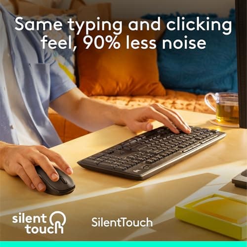 Logitech MK295 Silent Wireless Mouse & Keyboard Combo with SilentTouch Technology, Full Numpad, Advanced Optical Tracking, Lag-Free Wireless, 90% Less Noise - Black 2
