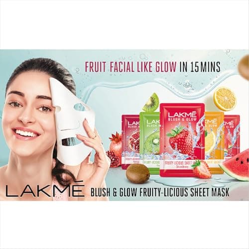 Lakme Blush & Glow Strawberry Sheet Mask|| 25 ml 4