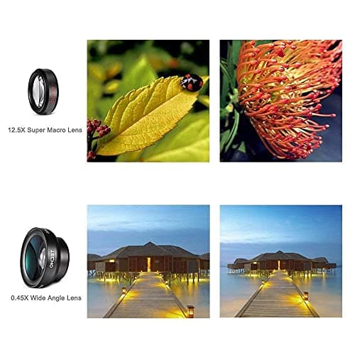 MAXXOX Mobile Camera Lens, 0.45X Super Wide Angle Lens, 15X Macro Lens, Clip-On 2 in 1 Professional Kit for TIK Tok, Vlog, YouTube, Reels Compatible with All Smartphones-(Black) 5