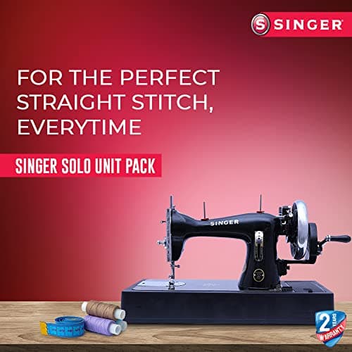 SINGER Solo Straight Stitch Hand Sewing Machine (Black) with Free Body Cover – 850 SPM, Heavy-Duty Cast Iron Body, Ideal for Home Use & Thick Fabrics, Built-in Thread Cutter, 2 Years Warranty 3