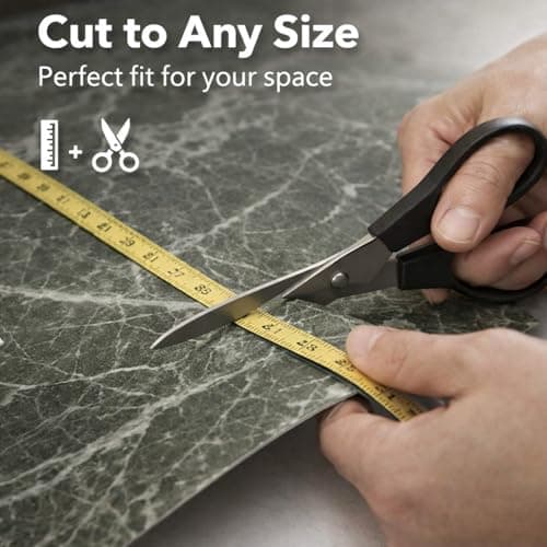 RIVUGJA Peel and Stick Marble Floor Tiles Self Adhesive Waterproof Vinyl Flooring Sheets Non Slip Tile Stickers for Kitchen Bathroom Living Room Home Decor Upgrade (10 pcs) 5