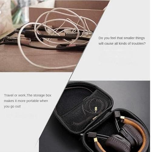 VERTUS® Travel Carrying Headphones Case Cover for Marshall Major IV/Major III/Major II Wireless Bluetooth On Ear Headphone (Hard|EVA|Black) 3