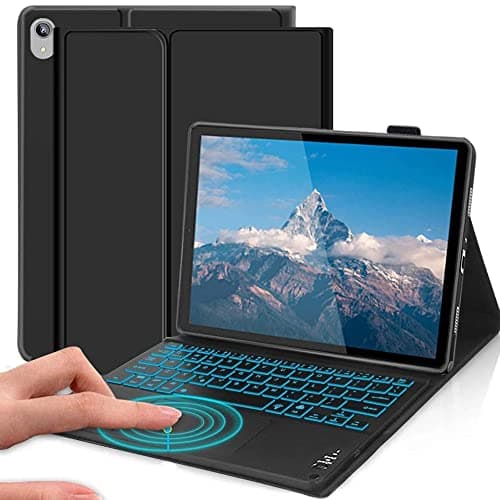 QYiiD Touchpad Keyboard Case for Lenovo Tab P11 Plus 2021(TB-J607) & P11 2020 (TB-J606F/ TB-J606X) 11" with Pencil Holder, 7 Colors Backlight Magnetic Detachable Keyboard Auto Sleep/Wake Smart Cover