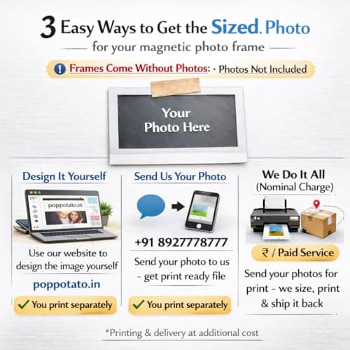 poppotato Acrylic Magnetic Picture Photo Frames | Vertical Strip for 3 Photos, Slim 6.5x2 inch | Photo Booth Frame | Personaliseable Gift - Pack of 2 Set 2