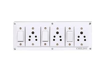 Anand Electricals - Extension Board Multi Outlet Electrical Switch Board with 3 Anchor Sockets(5A) and 3 Anchor Switches(5A) (Pack of 2)
