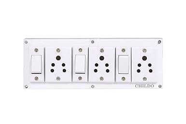 Anand Electricals - Extension Board Multi Outlet Electrical Switch Board with 3 Anchor Sockets(5A) and 3 Anchor Switches(5A) (Pack of 2)