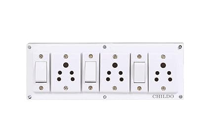 Anand Electricals - Extension Board Multi Outlet Electrical Switch Board with 3 Anchor Sockets(5A) and 3 Anchor Switches(5A) (Pack of 2)