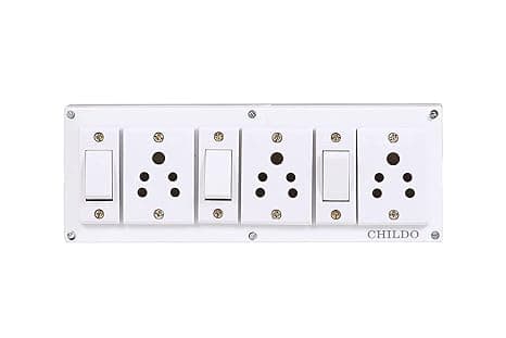 Anand Electricals - Extension Board Multi Outlet Electrical Switch Board with 3 Anchor Sockets(5A) and 3 Anchor Switches(5A) (Pack of 2)