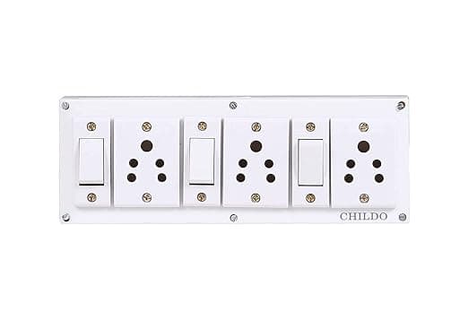 Anand Electricals - Extension Board Multi Outlet Electrical Switch Board with 3 Anchor Sockets(5A) and 3 Anchor Switches(5A) (Pack of 2)
