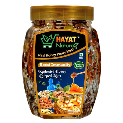 Kashmiri Honey mixed dry fruits and nuts, Roasted and Crunchy with Immunity & Energy Booster, Zero Chemicals & Preservatives. Pure and Natural Dry Fruits & dipped in organic honey. (big_900gm)
