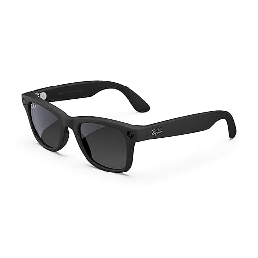 Ray-Ban Meta (Gen 2), Wayfarer, Matte Black | Smart AI Glasses for Men, Women, 2X Battery Life, 3K Ultra HD Resolution, 12 MP Ultra-Wide Camera, Audio, Video. Polarized Gradient Graphite Lenses