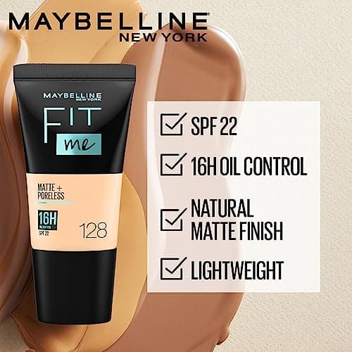 Maybelline New York Liquid Foundation, Matte & Poreless, Full Coverage Blendable Normal to Oily Skin, Fit Me, 220 Natural Beige, 18ml 3