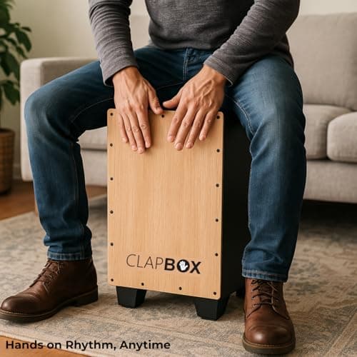 Clapbox Cajon CB11 -Black, Oak (H:50 W:30 L:30) - 3 Internal Snares 5