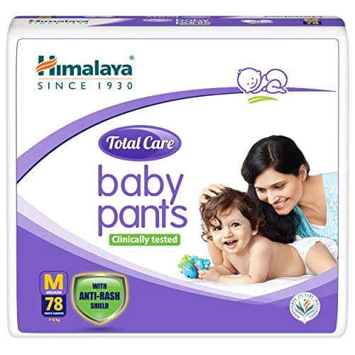 Himalaya Total Care Baby Pants Diapers, Medium (7- 12 kg), 78 Count, With Anti-Rash Shield, Rapid Absorption, Superior Comfort, Clinically tested