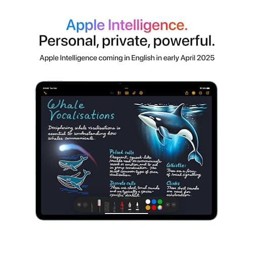 Apple iPad Air 13″ with M3 chip: Built for Apple Intelligence, Liquid Retina Display, 1TB, 12MP Front/Back Camera, Wi-Fi 6E + 5G Cellular, Touch ID, All-Day Battery Life — Blue 3