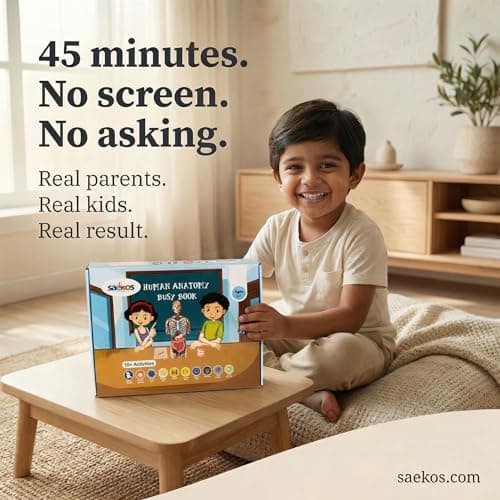 SAEKOS Human Anatomy Busy Book for Kids Age 4-6 | Montessori Educational Activity Book | Learn Human Body Parts & Organ Systems | Preschool Science ... Interactive Workbook | Made in India 5