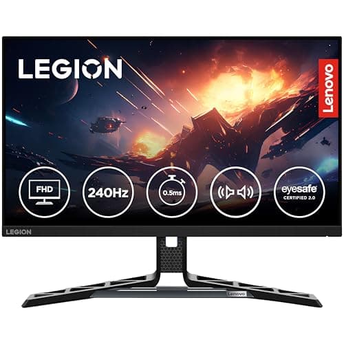 Lenovo Legion R25f-30, 25 Inch (63.50cm), FHD 1920x1080, 240Hz, Black, 0.5ms, AMD FreeSync, 99% sRGB, 90% DCI-P3, 3Wx2 Speaker, 2xHDMI, 1xDP, Tilt, Swivel, Pivot, Height Adjust Stand Gaming Monitor
