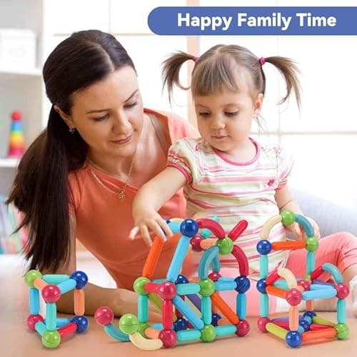 PRIME DEALS Magnetic Sticks Building Blocks for Kids Toys for Girls | Magnetic Toys for Boys Age 3+ Year 4 5 6 7 8 10 12 14 Old Educational Stem Learning Magnet Stick with Balls Game Set (84 PCS). 6