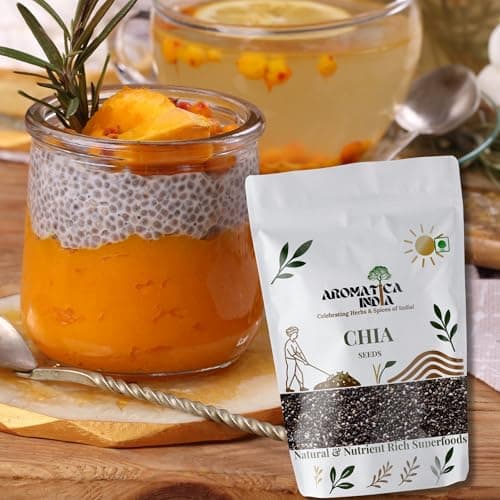 Aromatica India Organic Black Chia Seeds for Weight Loss Eating Drink Juice Hair Raw Pure 5kg 5