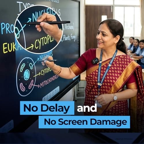 AIWaft 2-in-1 Stylus Pen for Digital Boards – Fine Point Tip, High Sensitivity & Precision | Smooth Writing & Drawing for Smart Boards | Capacitive Stylus | Black (Pack of 1) ONLY for Digital Boards 3