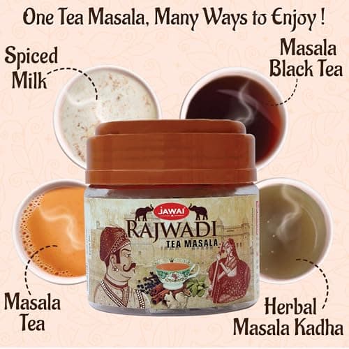 JAWAI RAJWADI TEA MASALA | Chai Masala | Masala Tea | Spiced Tea | Immunity Booster | Helps in Cold & Cough | 100% Natural Spices |Made with Cardamom, Ginger, Black Pepper, Cinamom & Clove (100 Grams) 2