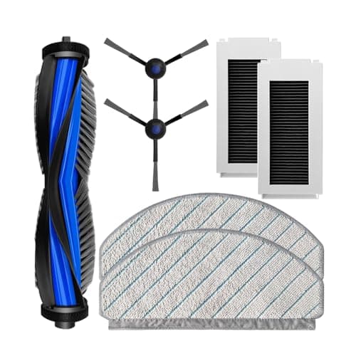 Reverbo Replenishment Kit | Compatible with Ecovacs Deebot N30 White Robot Vacuum | Main Roller Brush, 2 Side Brushes, 2 Filters & 2 Mops