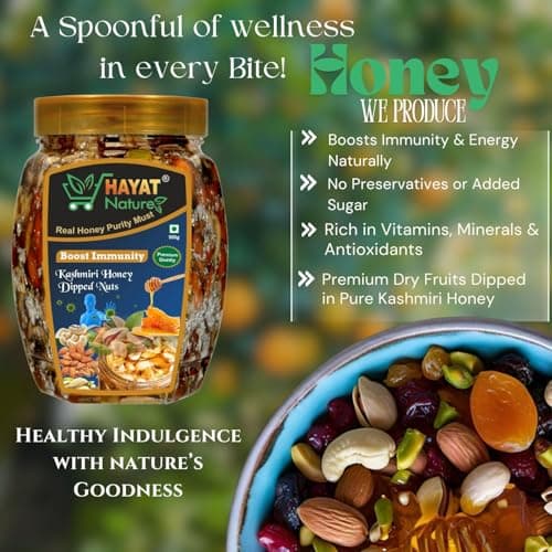 Kashmiri Honey mixed dry fruits and nuts, Roasted and Crunchy with Immunity & Energy Booster, Zero Chemicals & Preservatives. Pure and Natural Dry Fruits & dipped in organic honey. (big_900gm) 5