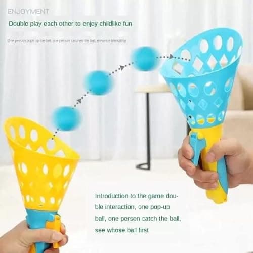Storio Click and Catch Pop & Catch Twin Ball Play Fun Indoor Outdoor Games Toys for 3 + Year Old Boy Set for Kids (Multicolour) 3