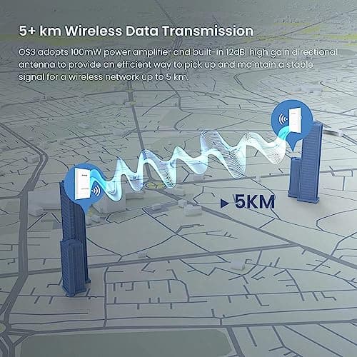 Tenda OS3 5GHz 11AC 867Mbps Long Range Smart Manage Outdoor CPE, 12dBi, 5km+|Point to Point Wireless Bridge| Four Fast Ethernet Ports | IP65 Weatherproof | 6KV Lightning Protection (White) 3