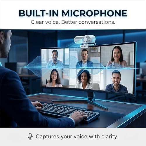 ARcNet NOVA 1080P 2K QHD 5MP Webcam for Meetings and Streaming, Auto-Light Balance, Built-in Mic, Privacy Shutter, USB-A, Plug and Play, for Zoom/Skype/Teams, Conferencing and Video Calling 4