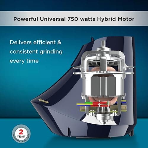 Butterfly Smart Plus 750W Mixer Grinder with 5 Jars | Multipurpose Jars - 3 Stainless Steel,1 PC Juicer Jar & 1 Grind & Store Jar | Heavy Duty Motor | 2 Years Manufacturer Warranty | Ink Blue 2