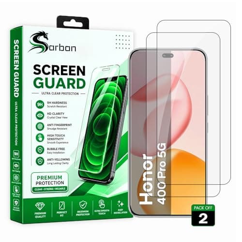 ARBAN Screen Guard Compatible with Honor 400 Pro 5G (6.7) | (2 Front Screen Protector BOX-GR03) (NANO Tempered Glass) | 9H Hardness | Edge to Edge | Full Coverage | Case Friendly