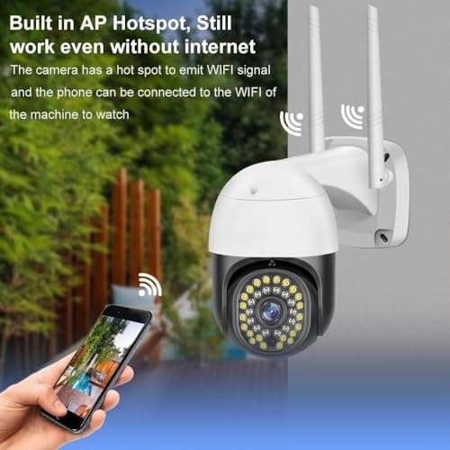 Guard Well 4MP WiFi PTZ Security Camera for Home Outdoor | Full HD | 360° Rotation | Color Night Vision | Motion Detection | Two Way Audio | Wireless Home CCTV with Mobile App V380 Pro (Black Dome) 5
