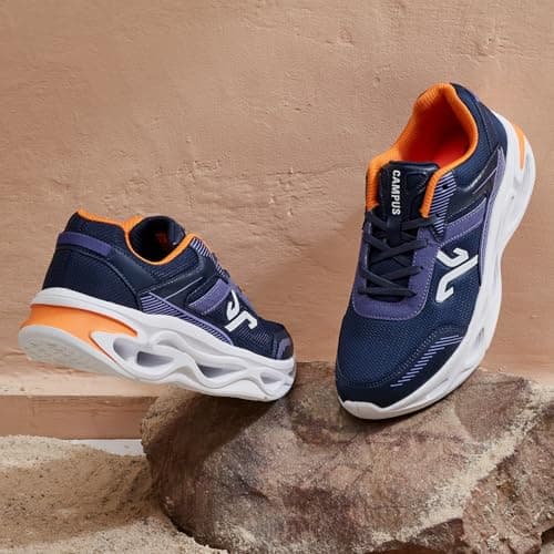 Campus Men's FEROX Navy/Bleached Denim Running Shoes - 6UK/India 1 Pair 2