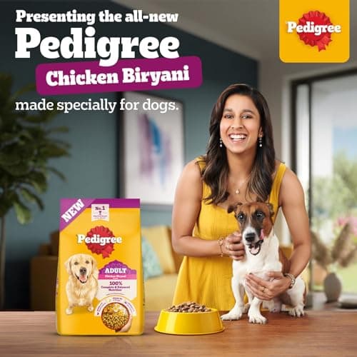 Pedigree Adult Dry Dog Food, New Chicken Biryani Flavour, 1 kg, Protein of 4 Chicken Pieces, Vitamin D3 of 6 Eggs, Calcium of 7 Cups of Yogurt, 100% Complete and Balanced Nutrition​ 2