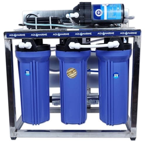 AQUA MARINE 25 LPH Commercial RO + POST CARBON Water Purifier with TDS Adjuster, Single Pump Purification and Fully Automatic Function, Blue