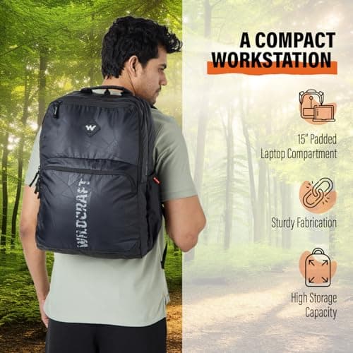 Wildcraft Evo Edge 35 Laptop Backpack for Men & Women - Limestone | Water-Resistant & Lightweight Backpack with Rain Cover | Unisex Backpack for Gym, Office, College & Travel 3
