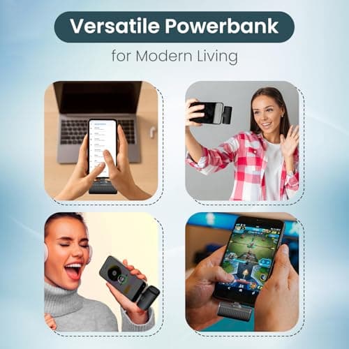 Portronics Power Pebble 5000mAh 20W Fast Charging Nano Powerbank, in-Built Foldable Type C Input/Output Pin, Type C PD Output, LED Battery Indicator, Compatible with Type C Smartphone,iPhone(Black) 3