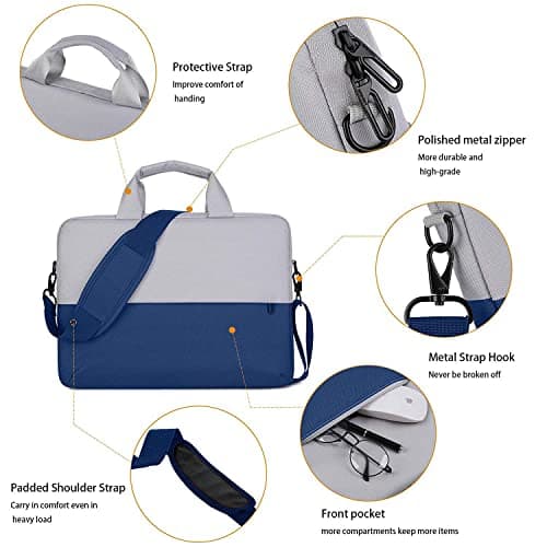 BROGBUS Waterproof Unisex Laptop Slim Sleeve Bag for 15.6 Inch Laptops and Notebooks with Shoulder Strap (Blue) 2